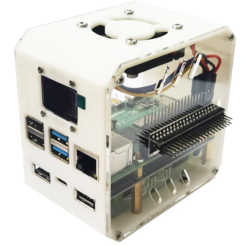 

Raspberry Pi 4B 5V 4A ИБП Плата расширения источника бесперебойного питания RTC Версия с наперстком OLED-экран Чехол с 3D-печатью