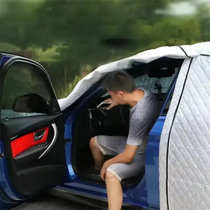 waterproof polyester whole car protective cover against sunlight and snow and hail outdoor car cover