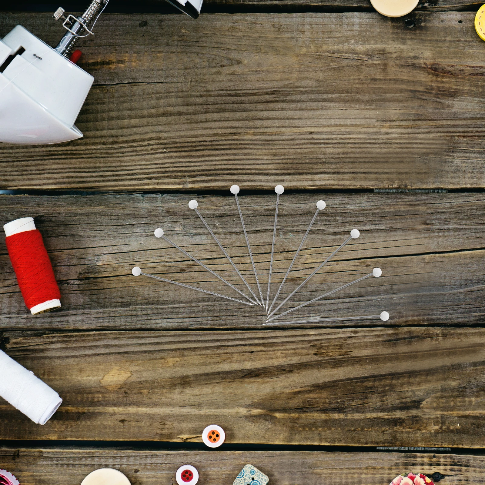 

500Pcs Elegant White Glass Pearl Head Pins Versatile Usage in Dressmaking Quilting Embroidery Creative Projects