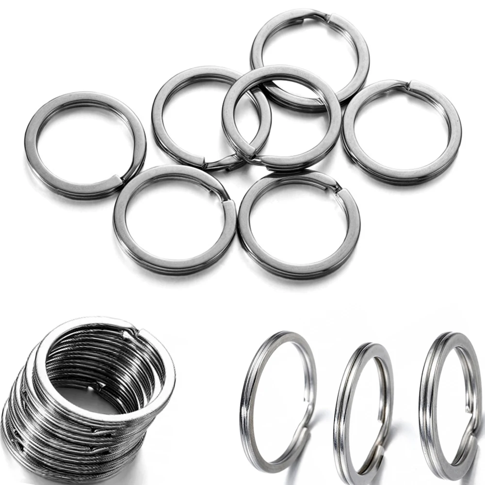 20pcs Stainless Steel Split Key Rings 15-35mm Jump Rings Metal Hook Ring for Keychain Making DIY Handmade Jewelry Accessories