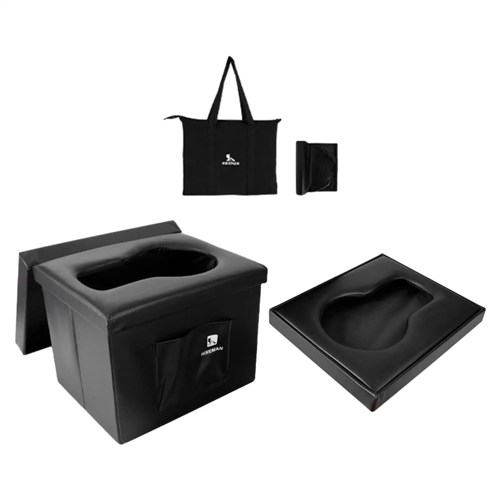 Portable Folding Toilet Durable Seating Stool with Cover Travel Potty Bucket Toilet for Car Driving Home Boating Camping Beach