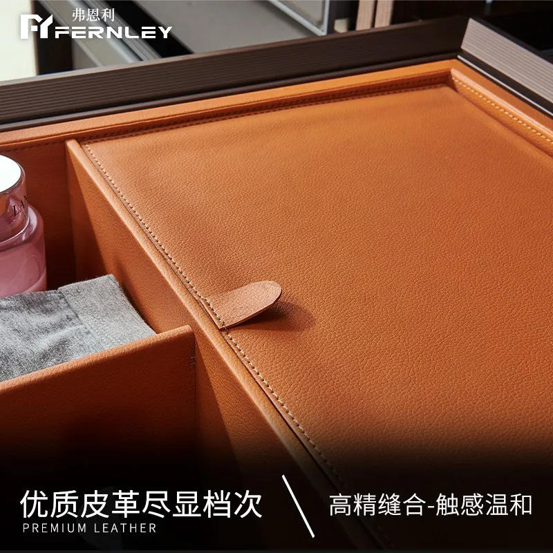 Cloakroom Leather Storage Basket Hardware Pants Rack Wardrobe Drawer Multifunctional Retractable Rail Jewelry Pants Drawer