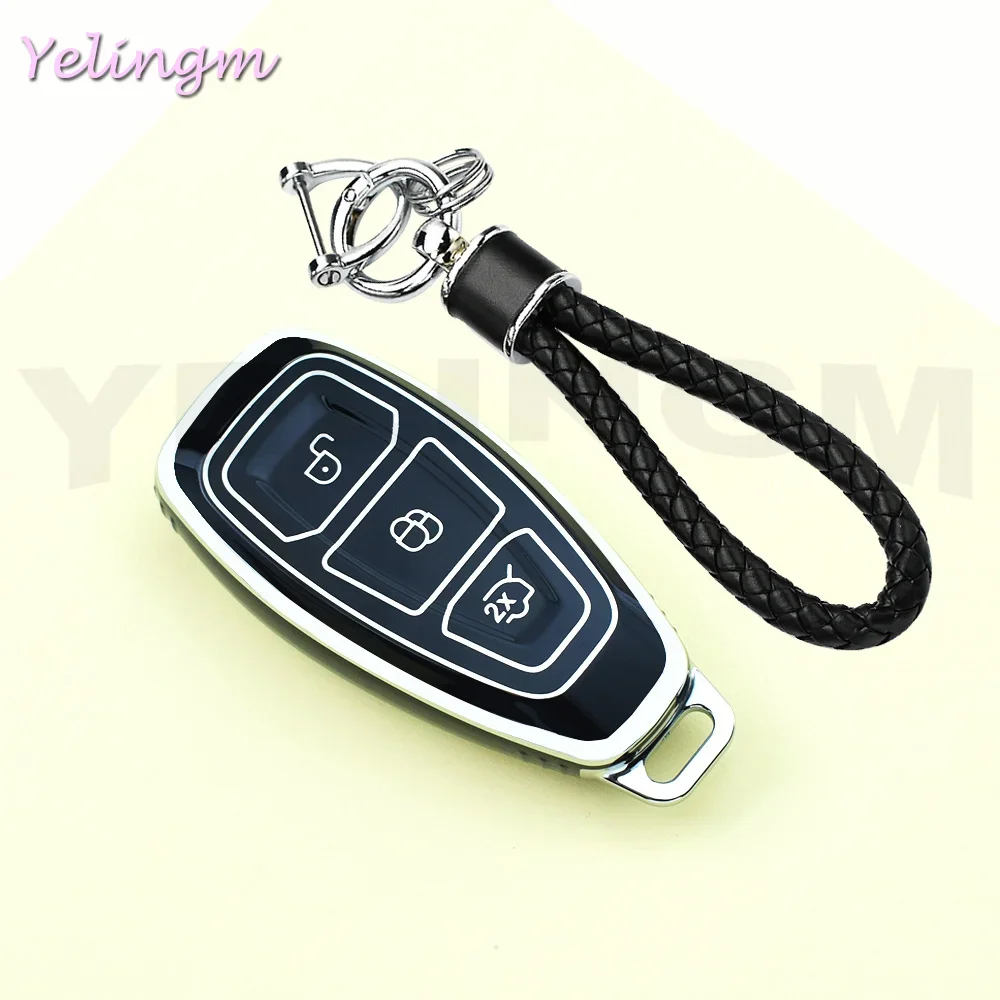 3 Buttons Key Cover For Ford Transit Custom Mondeo Fiesta Kuga ST Line MK3 Focus 3 Station Wagon Ecosport Case Key Protection