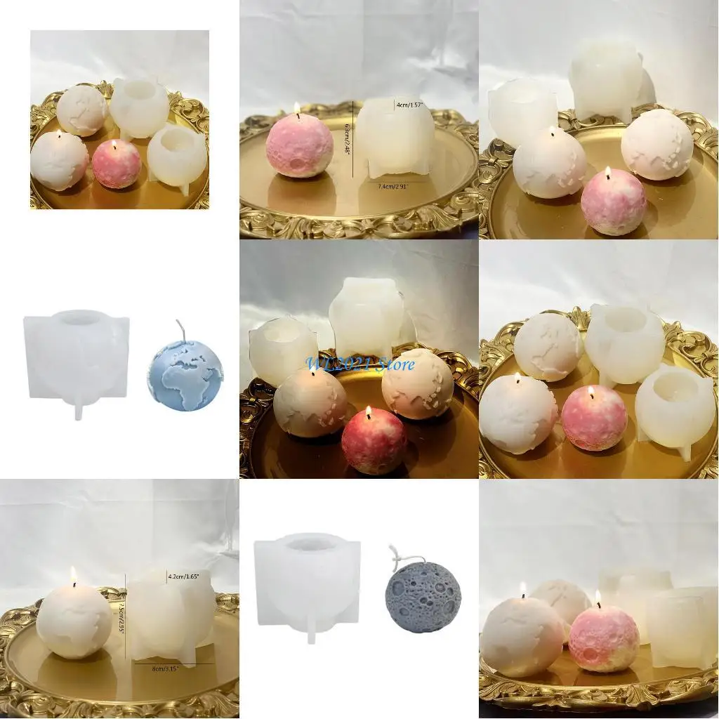 G5GC Earth Moon Silicone Mould Epoxy Resin DIY Decoration Making Soap
