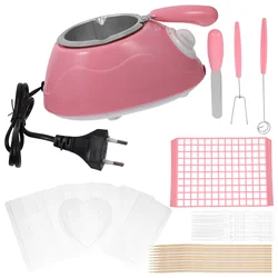 Creative Mini Electric Chocolate Melting Pot Chocolate Maker Chocolate Fondue Machine Tools Set (Pink)