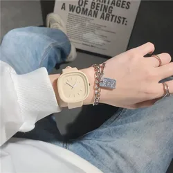 Fashion Simple Square Women Watches Casual Students Leather Band Quartz Watch