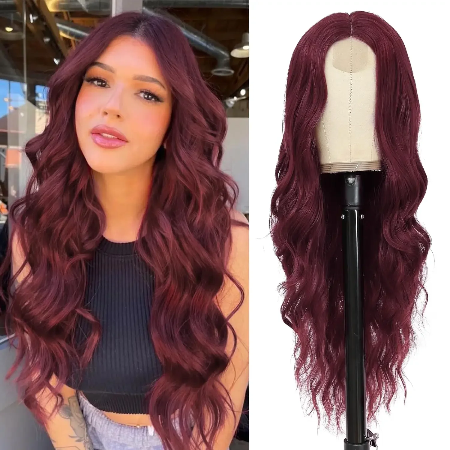 Women's Synthetic Long Lace Ombre Platinum Blonde Wavy Wig