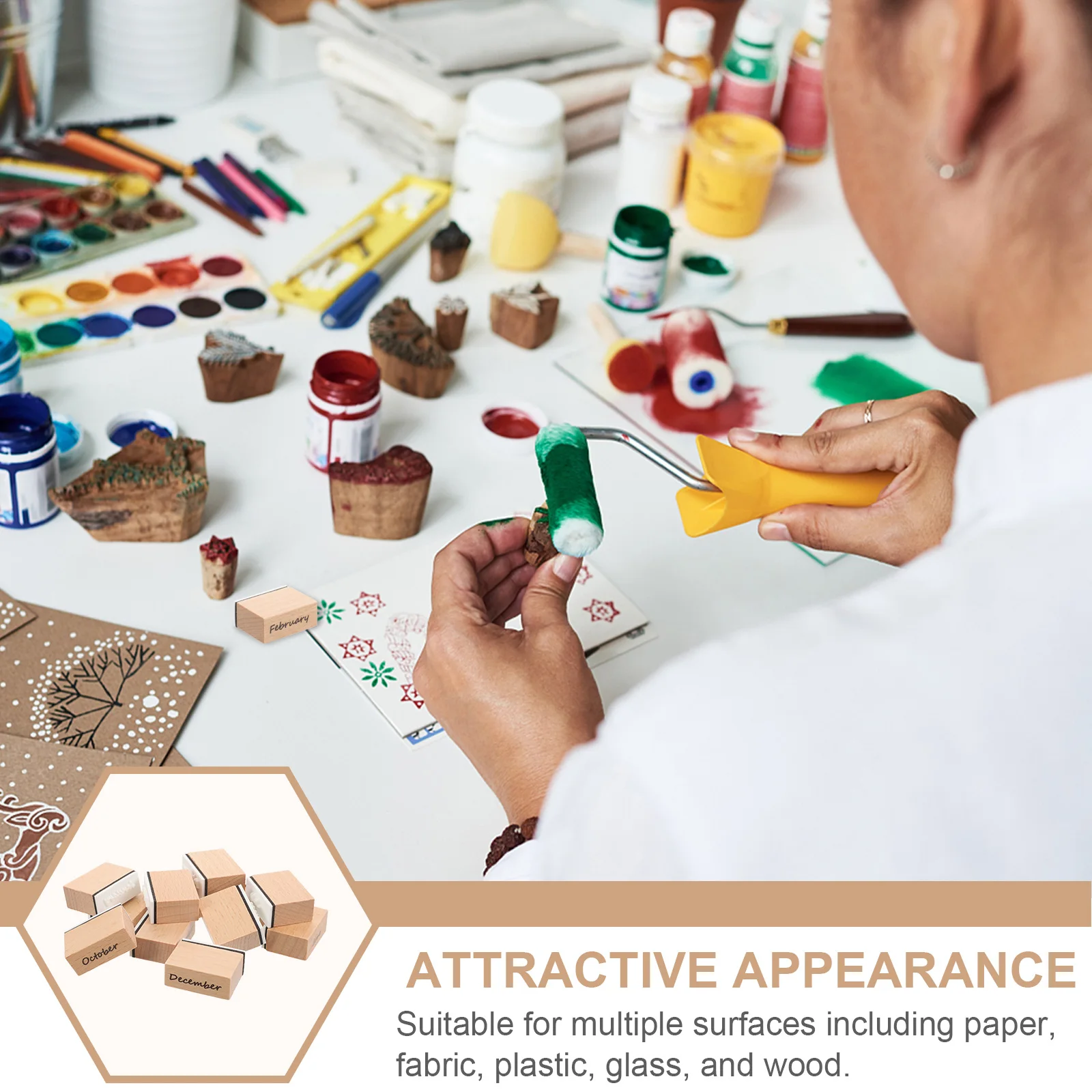 DIYプランナー用の木製スタンプセット,スタンプ,封筒スタンプ,プランナー,数字,スクラップブックシール,カレンダー,アラビア数字,ラバークラフト