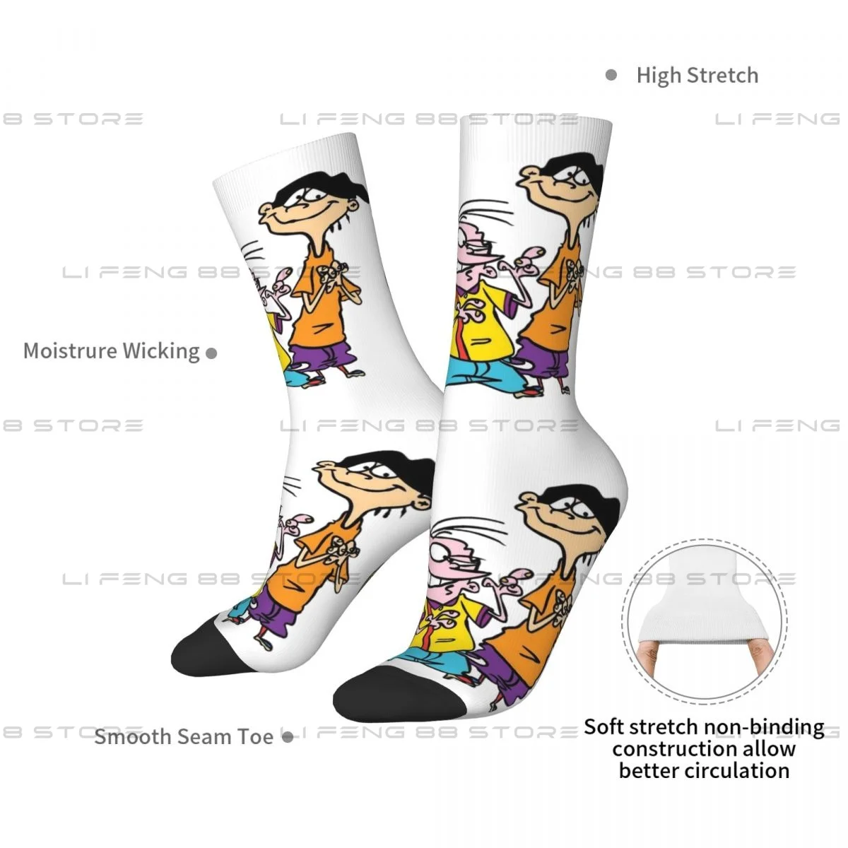 Quick Tips Regarding Ed Edd n Eddy The Mis-Edventures Unisex Winter Socks Running Happy Socks Street Style Crazy Sock