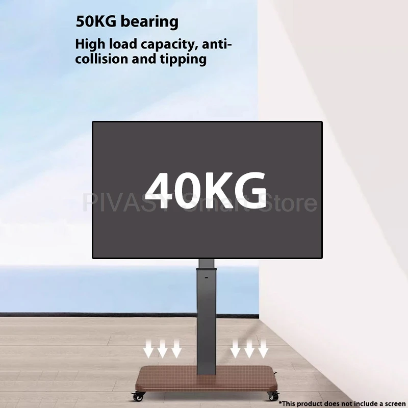 Supporto TV mobile universale con ruote 10 - 43 pollici Compatibilità 90 °   Carrello con rotelle regolabile in altezza con rotazione per lo streaming live