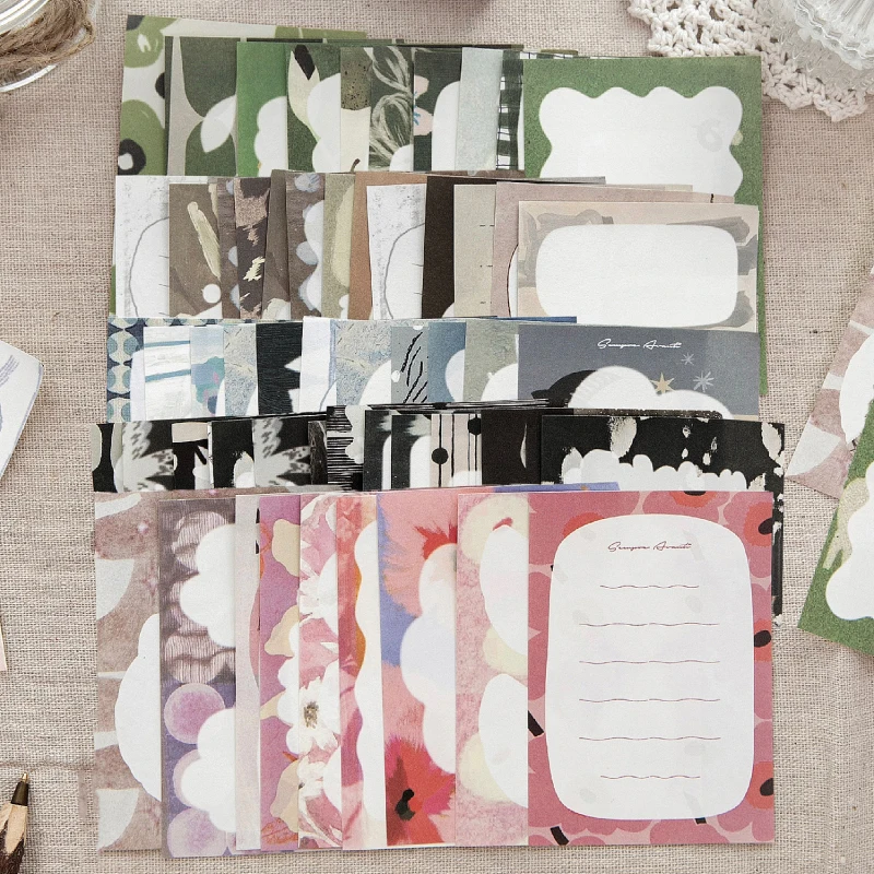 50 sheet Misty Mountains Series Memo Pads Retro Message Material Paper DIY Handmade Scrapbooking Material Aesthetic Craft Papers