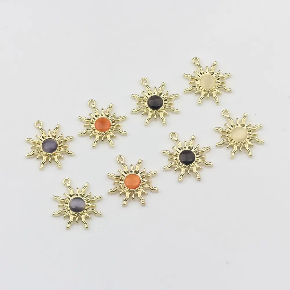 Zinc Alloy Charms Retro Sun Shape Charms Pendant 6pcs/lot for DIY Necklace Jewelry Making Finding Accessories