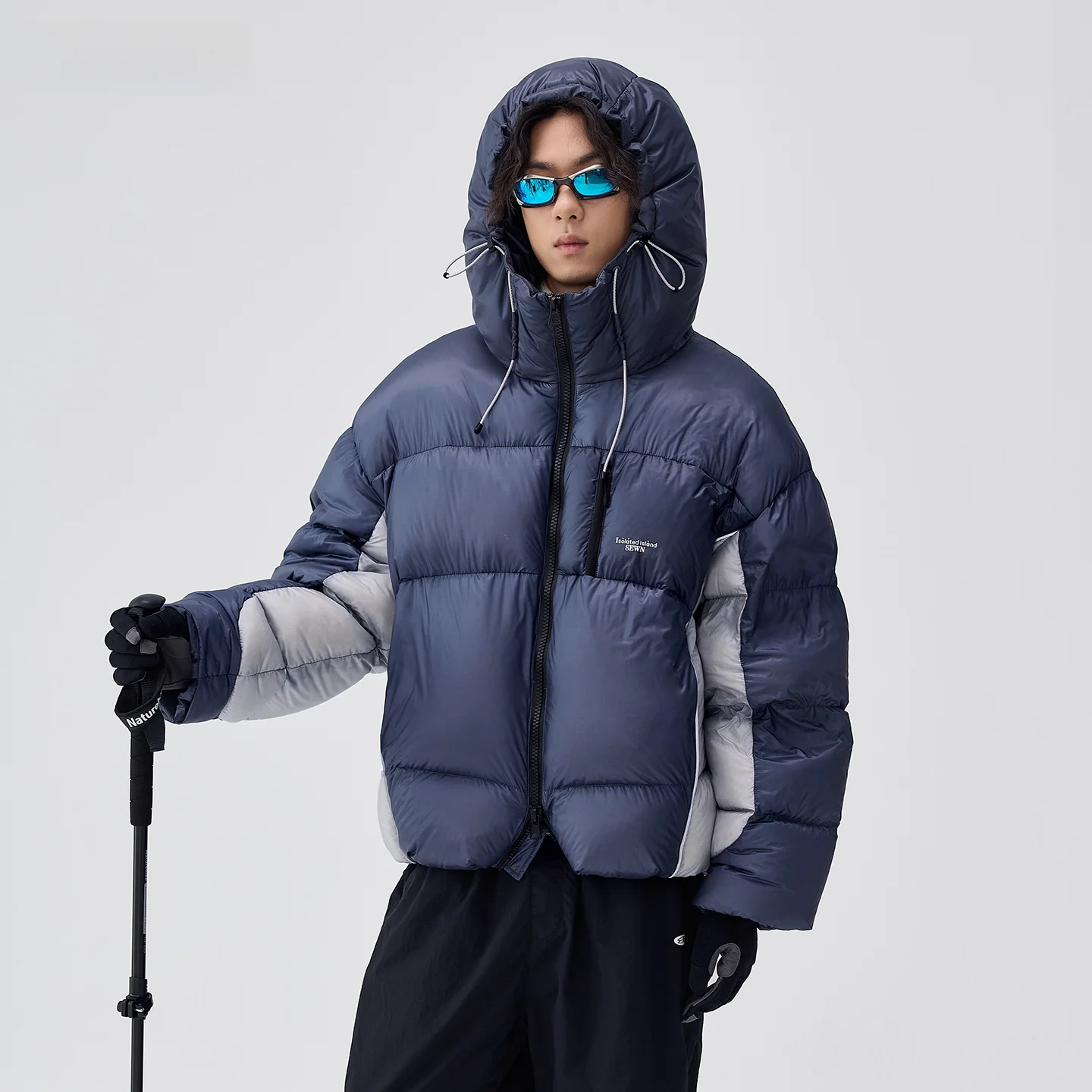 

Trendy Thiened Outdoor Mountain Climbing 90 White Du down Hooded Puffer Jaet Men's Warm Portable Bread Sle Jaet