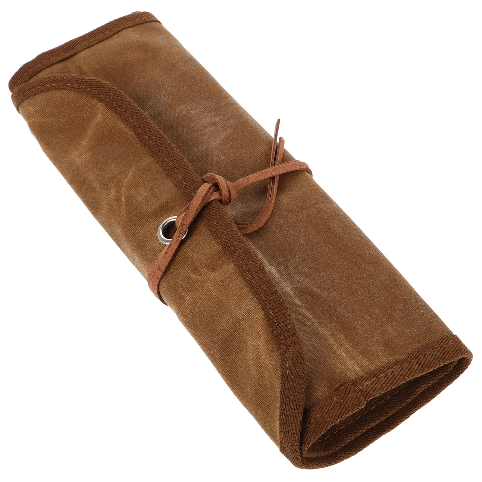 

Portable Canvas Tool Roll Bag Outdoor Tableware Storage Bag Roll Up Organizer Camping Cutlery Utensil Travel Silverware Set