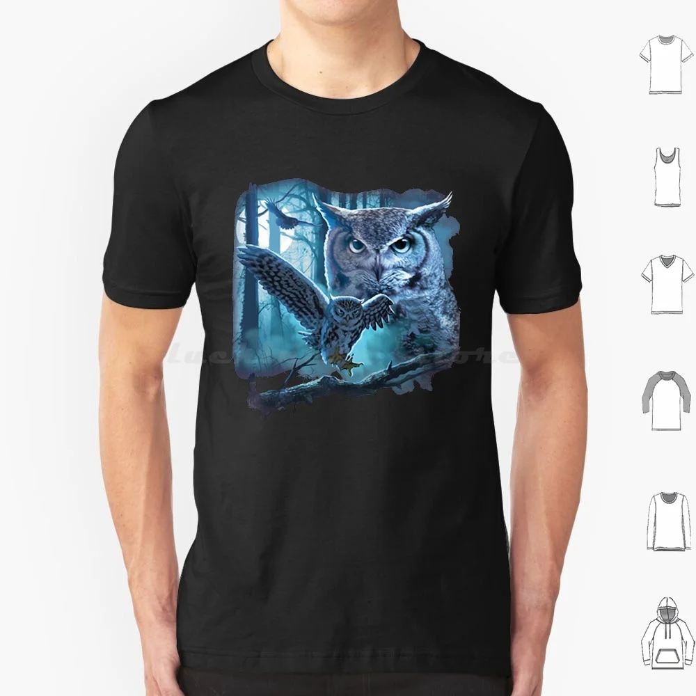 Owl Midnight Hunting T Shirt Cotton Men Women DIY Print Owl Nighthawk Bullbat Owl Lover I Love Owl Bird Snowy Owl Winter