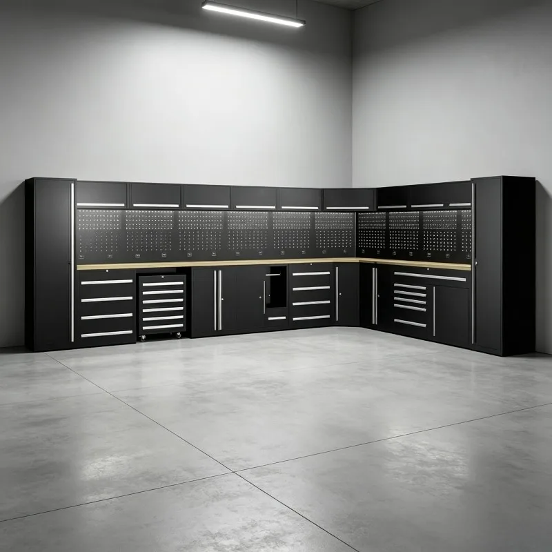 Metal Customized Garage Cabinet, Workshop Combination Tool Cabinet, Steel Workbench, Tool Box, Garage Tool Storage Cabinet