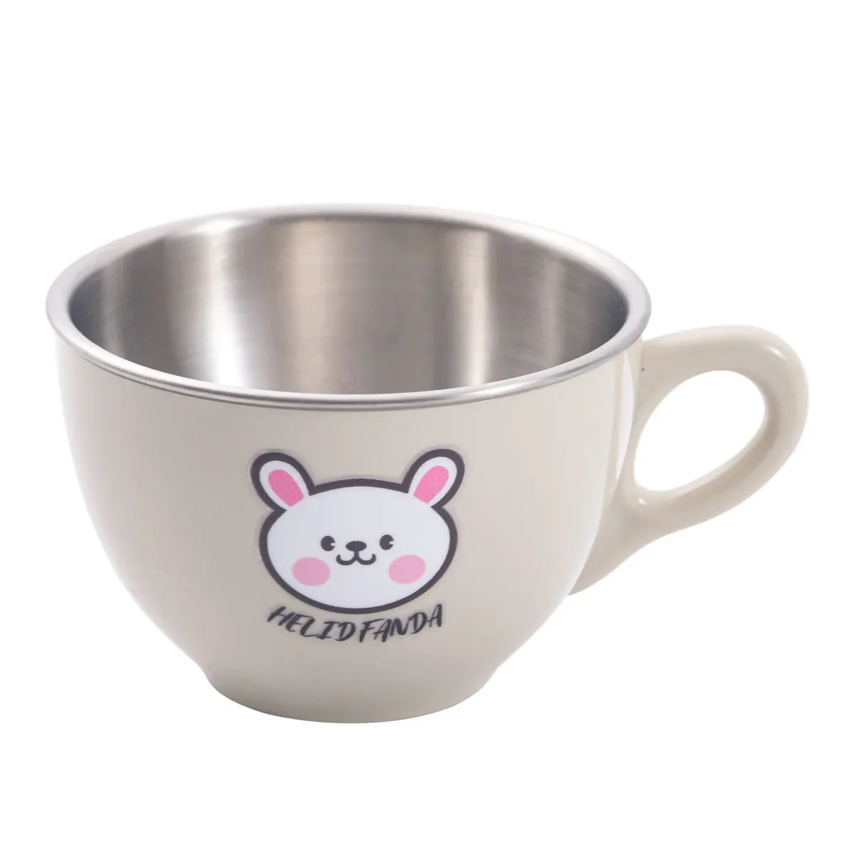 170ML Mini Cartoon 304 RVS Kinderwaterbekers met handvat, anti-verbranding, verwijderbare dubbele wand, drinkbeker voor kinderen