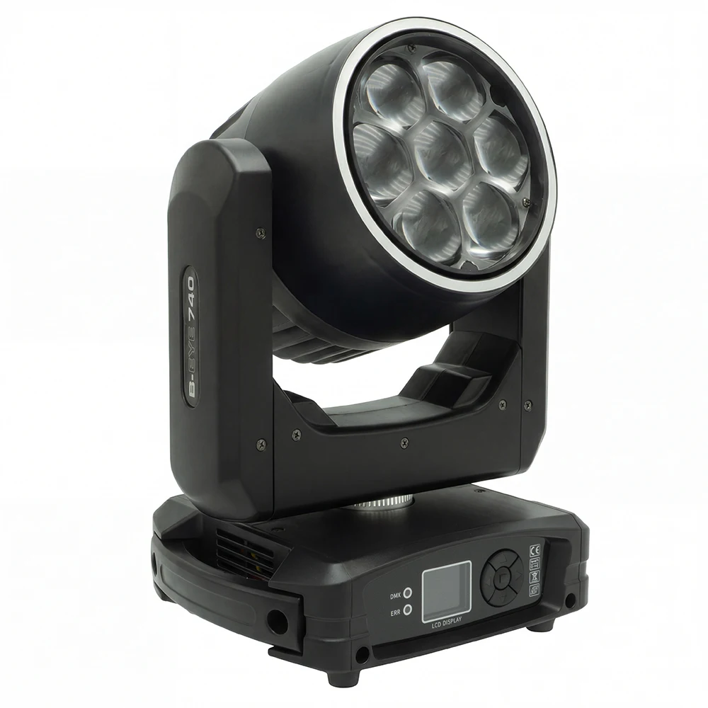 7x40W LED Bee Eye Moving Head Light RGBW 4in1 Zoom Beam Wash Stage Lighting DMX512 DJ Club Concert Event Performance