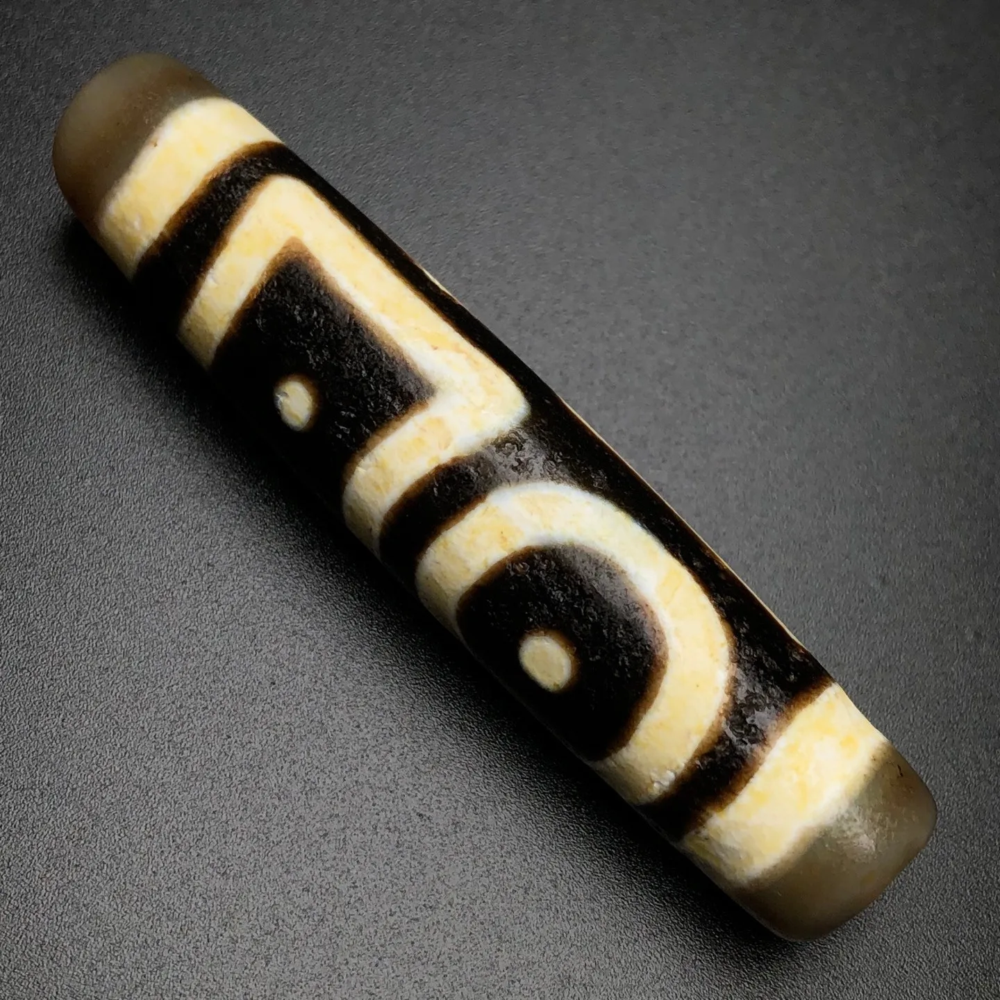 Rare Tibetan Buddhism Agate Heaven Earth Dzi Bead Amulet Necklace Pendant Z2534