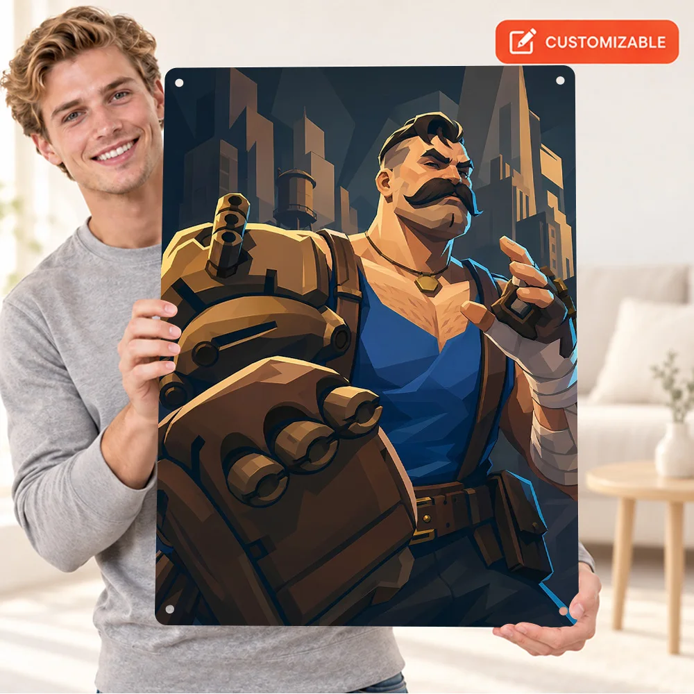 Lash From Deadlock Game Printed Poster Personalized Aluminum Metal Sign Graphic Illustration Wall Art For Man Cave Gamer Gift