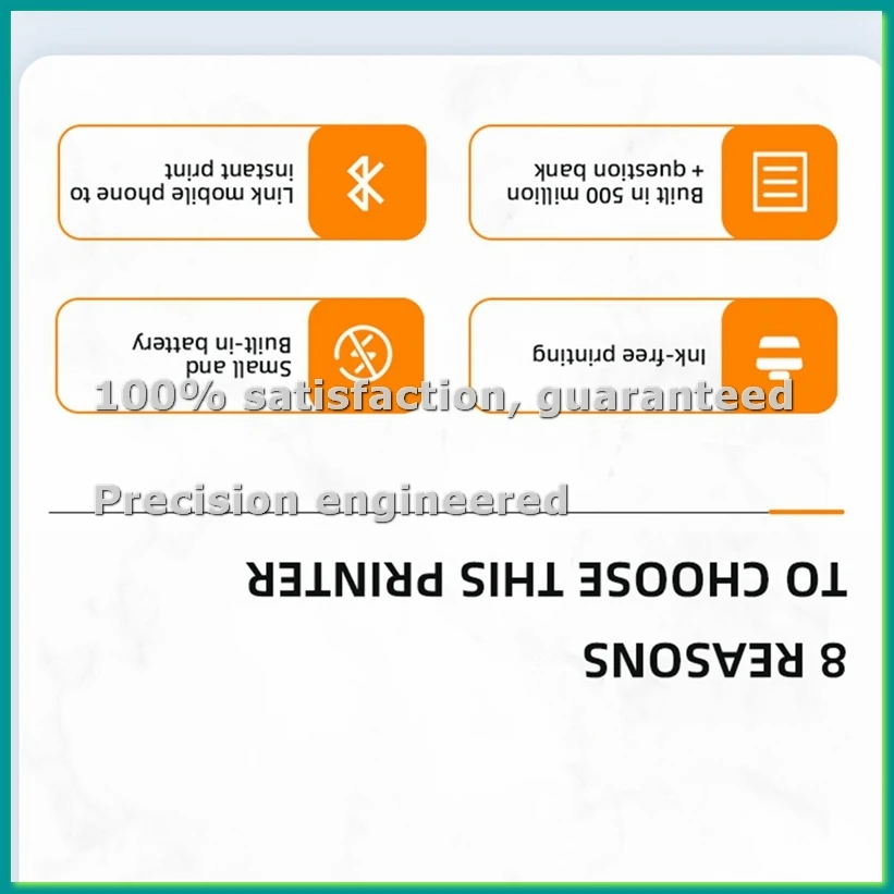 

Portable A4 Thermal Printer Wireless Inkless 200dpi Label Maker Wrong Question Printing for Office Home-PZZW