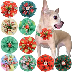 50/100pcs Christmas Decorate Dog Accessories Slidable Dog Collar Charms Accessories for Pet Christmas Bow Ties Dogs Products