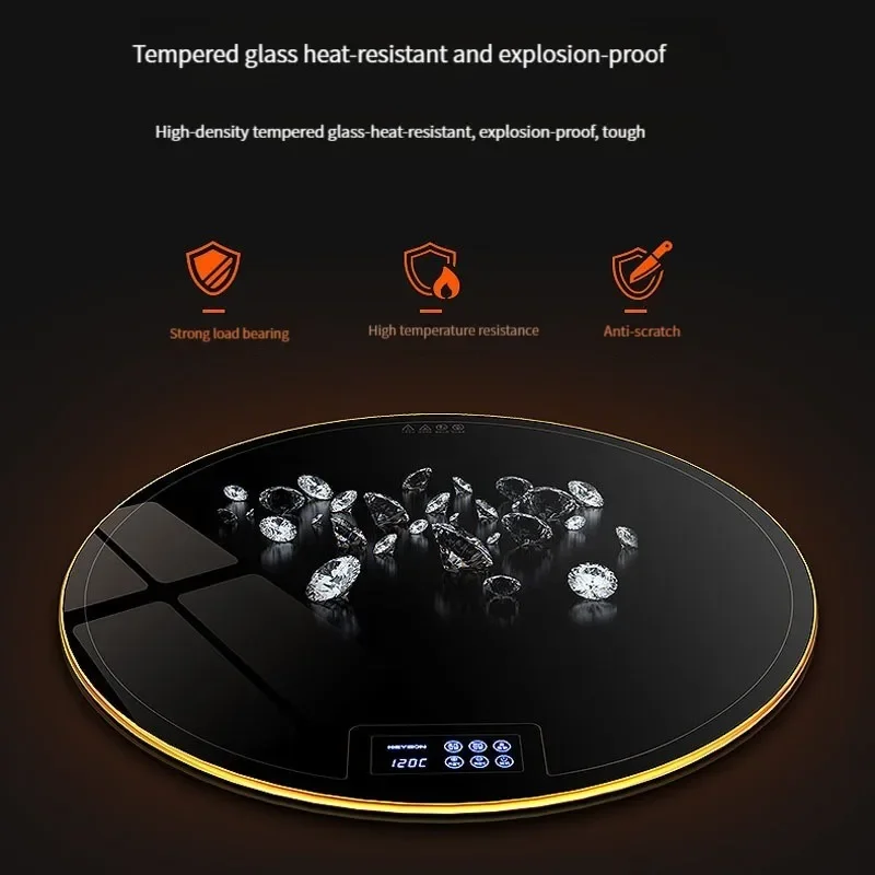 لوح عزل الطعام المستدير لوح تسخين منزلي لوح تسخين طاولة دوارة للتدفئة قطعة أثرية متعددة الوظائف