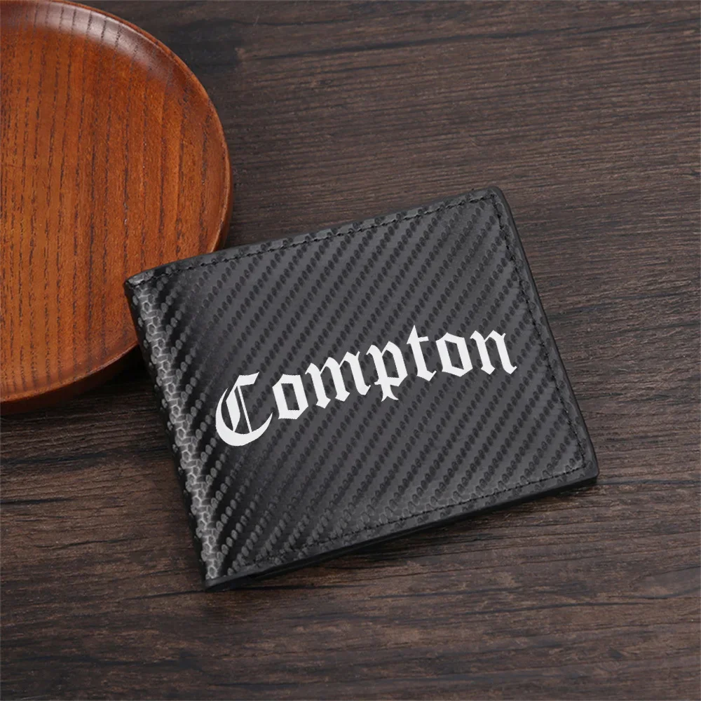 Compton Gothic style white letters Men's Wallets Simple Business Modern Stylish Printing Design Gifts For Father Boyfriend Chris