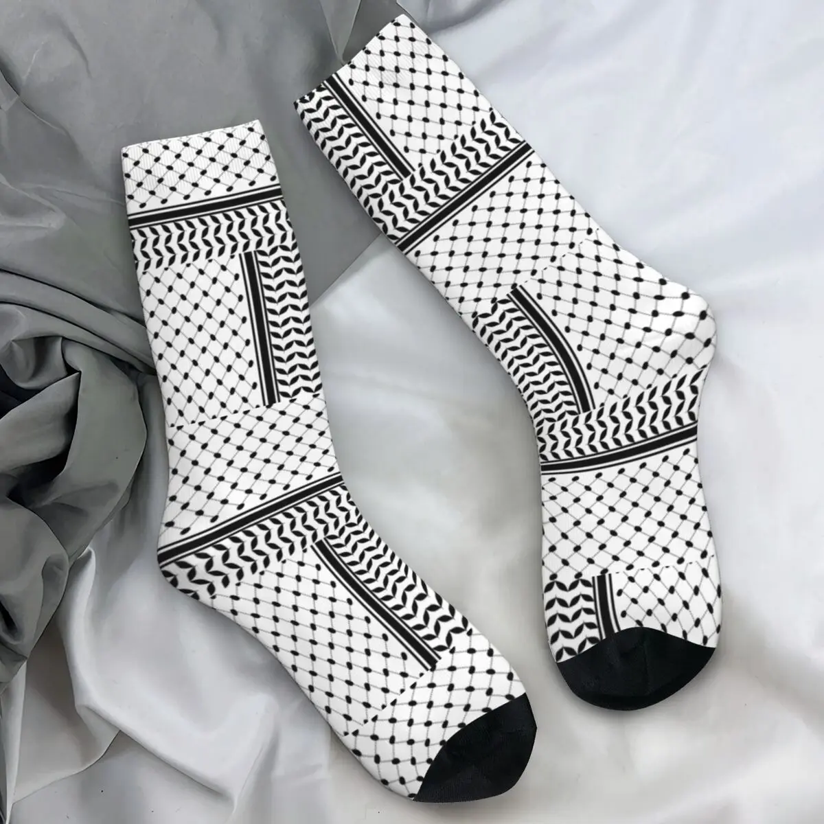 

Чулки с узором Палестины Kufiyeh, дизайнерские забавные носки, зимние противоскользящие носки, мужские удобные носки для скейтборда