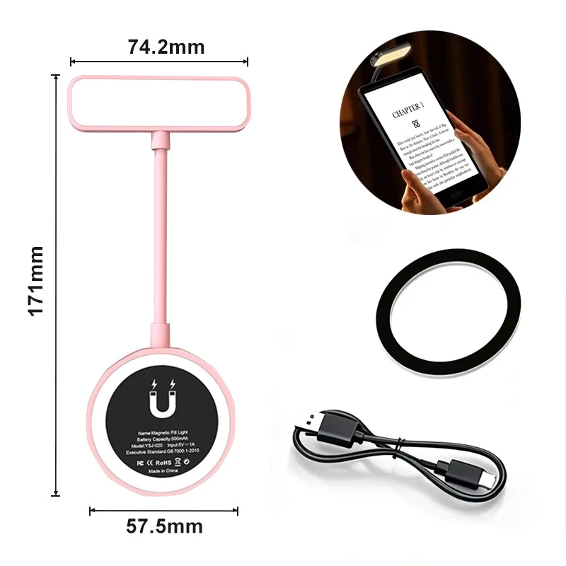 Multifunction Night Light Magnetic Flexible Hose LED Fill Light Portable Eye Caring Lamp for Phone Selfie Reading Office