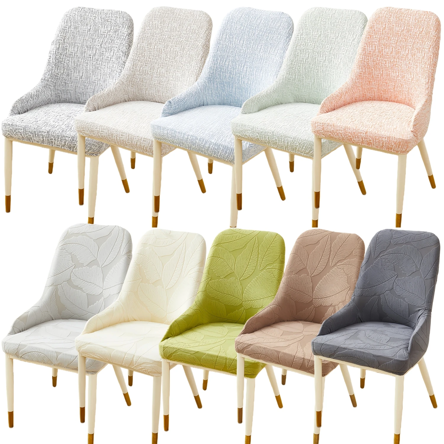 

Чехлы на обеденные стулья, эластичные чехлы на стулья с съемной изогнутой спинкой, моющиеся чехлы на стулья для украшения столовой