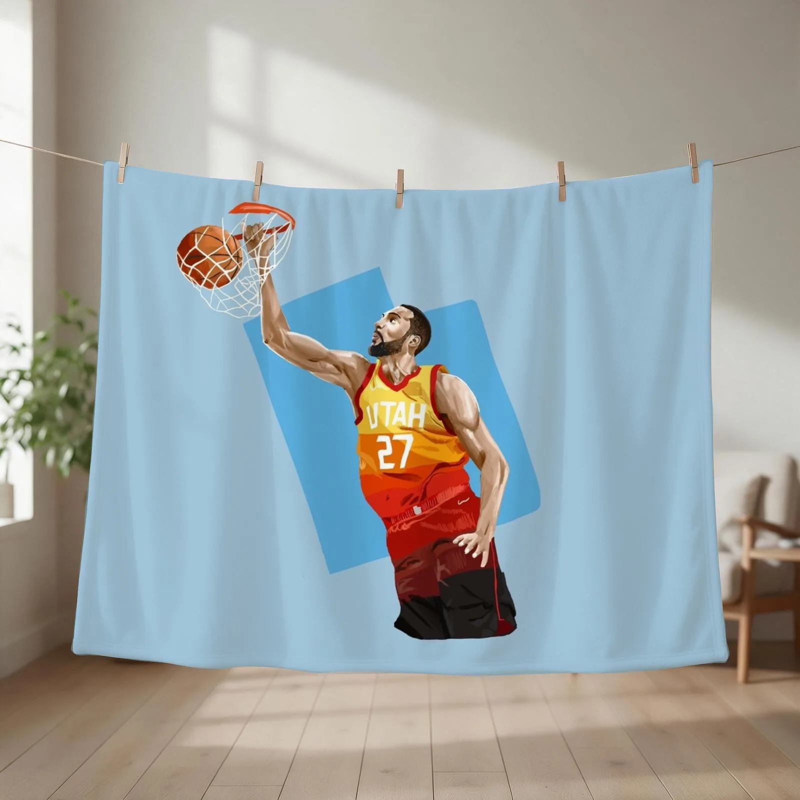 Rudy Gobert Throw Blanket Decorative Sofa Warm Winter beds Stuffeds Blankets