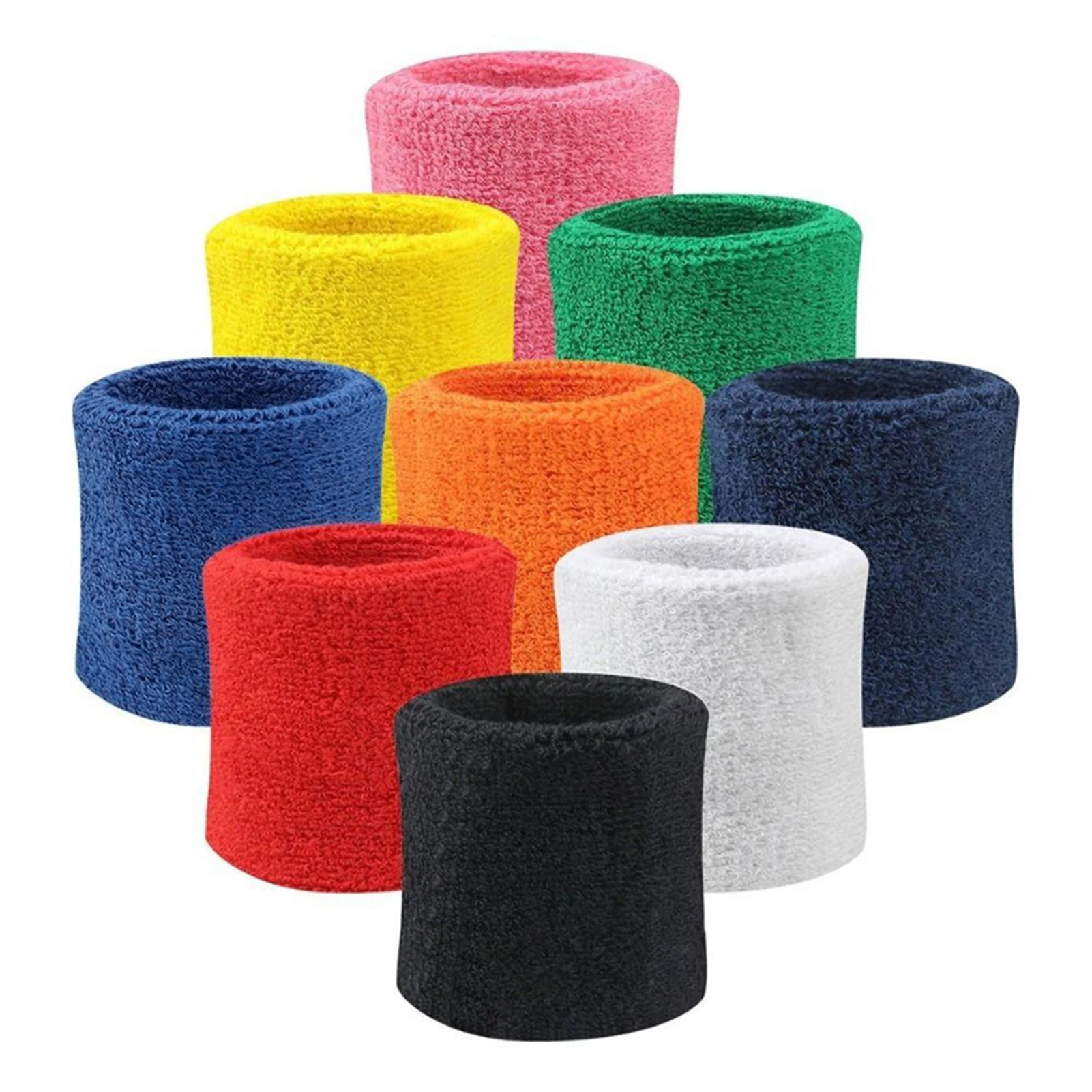 2Pcs Cotton Wrist Band Wristband Tennis Sweat Bands Quick Dry Fitness Sweatbands Wrist Wrap Safety Wrist Support Brace Wrap Band