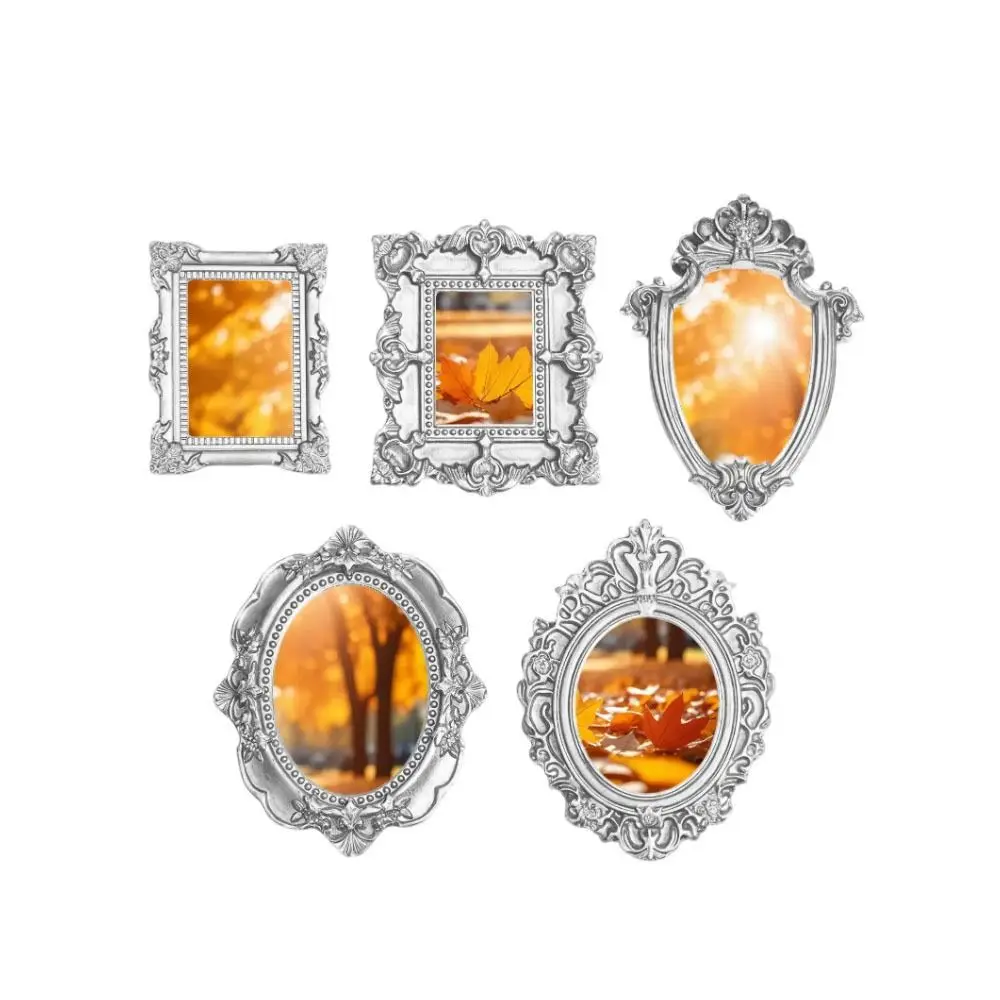 5Pcs Resin DIY Shadow Box Frame Gold DIY Mini Photo Frames Wedding Photo Display Frames Photography Background Decoration