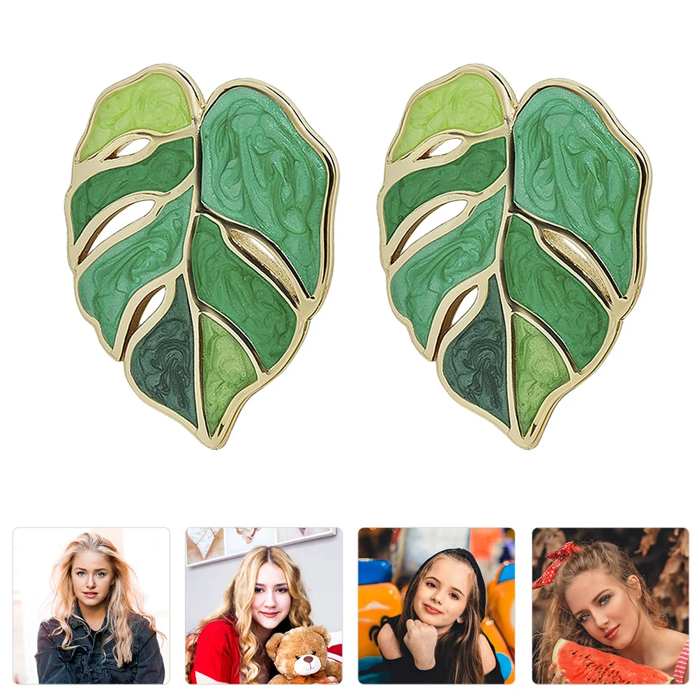

Leaf Earrings Valentine's Day Fashion Decorations Women Accessories Alloy Shape Studs