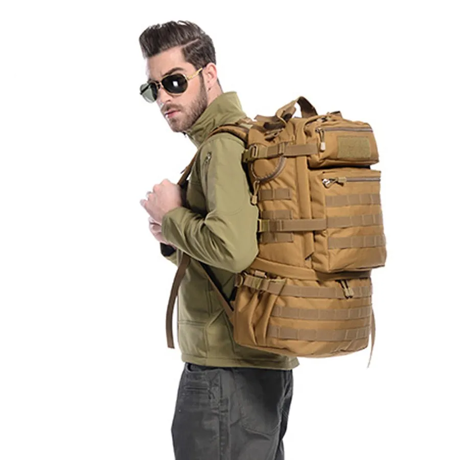 Duży wojskowy plecak taktyczny, wodoodporny plecak Molle, Outdoor Camping piesza podróż, 50L