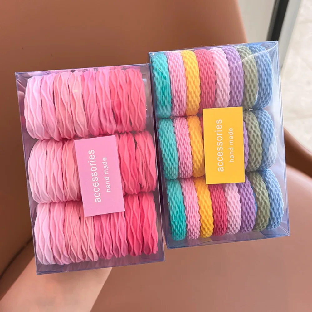 

24PCS Seamless Basic Hair Rope Set Candy Color Elastic Rubber Band Ponytail Holder Korean Style Colorful Hair Scrunchies Daily