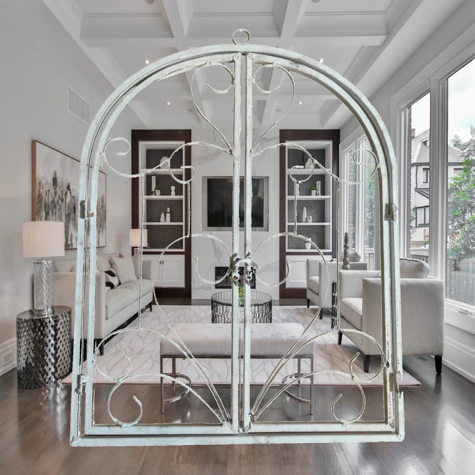 Window Arch Wall Art Metal Wall Decor Multipurpose Vintage Decorative Farmhouse for Door Decor