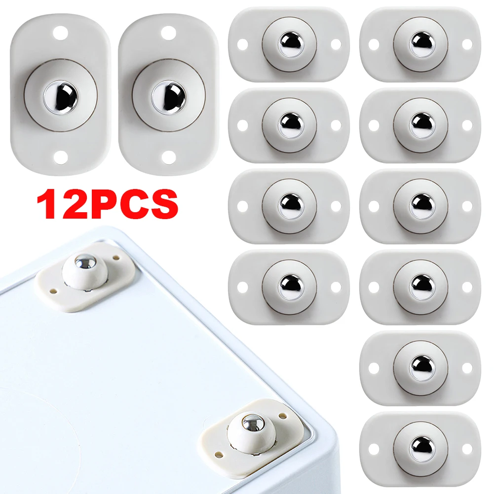 12Pcs Wheels for Furniture 360 Degree Rotation Self Adhesive Caster Home Swivel Universal Wheel Self-Adhesive Furniture Rollers