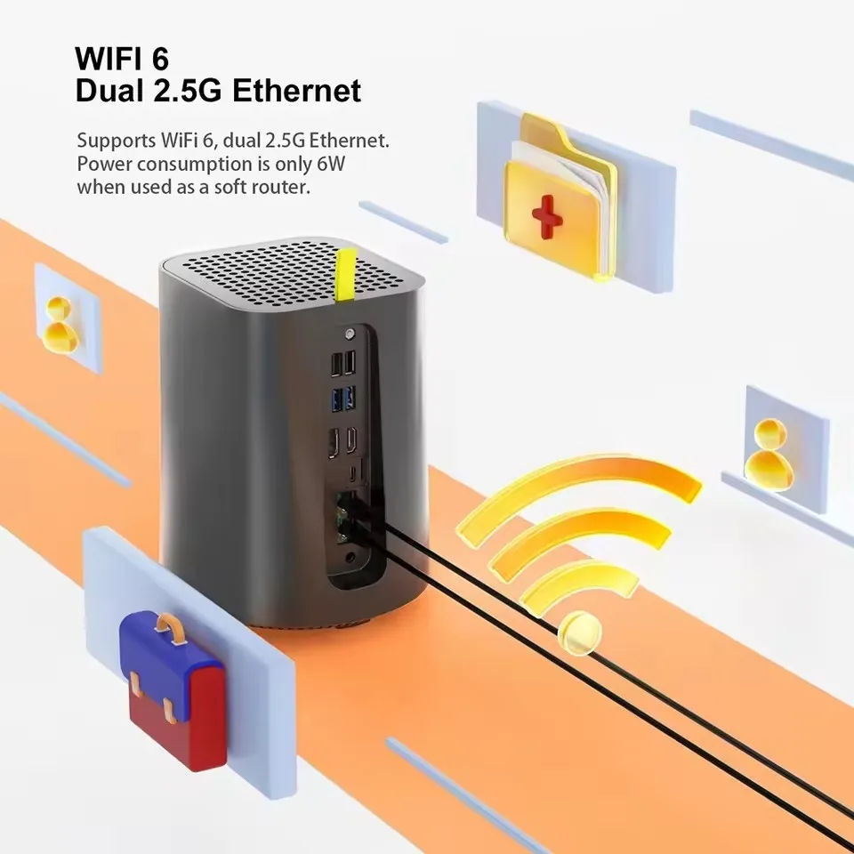 Topton 2-Bay NAS R1 PRO AMD Ryzen 7 5825U Intel N150 Mini PC 2x i226-V 2.5G Firewall Router Network Storage Server Private Cloud