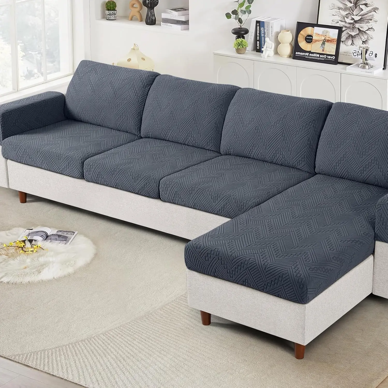 L Shaped Sectional Sofa Slipcovers Pet Friendly Grey