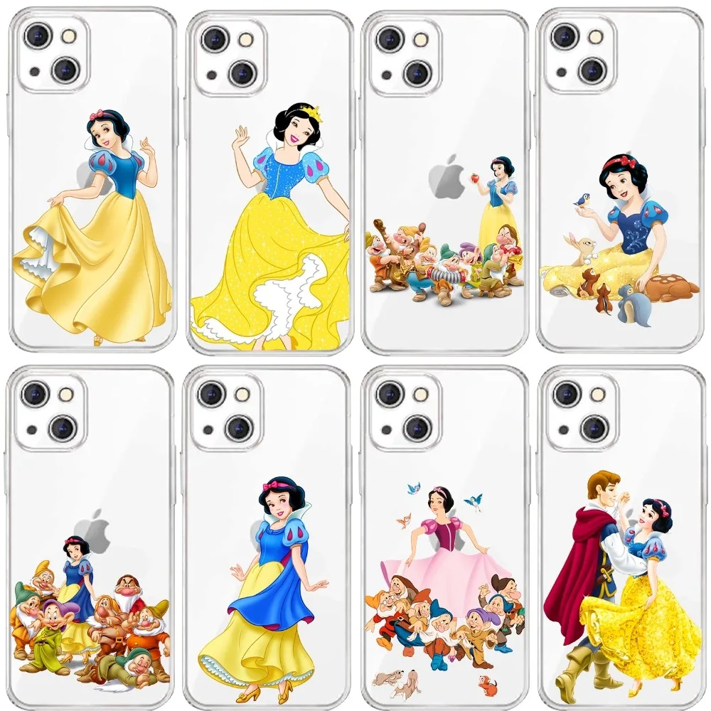 D-Disney S-Snow White Phone Case For Iphone 15 11 13 14 Pro Max 7 8 Plus X Xr Xs Max Se2020 12mini Transparent Cover