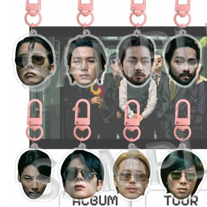 Seven Members Koreanischer Boy-Idol-Acryl-Schlüsselanhänger, Taschenanhänger im Konzert-Stil, männliches Schlüsselring-Accessoire, Ornament, 7-Personen-Vocal-Gruppe