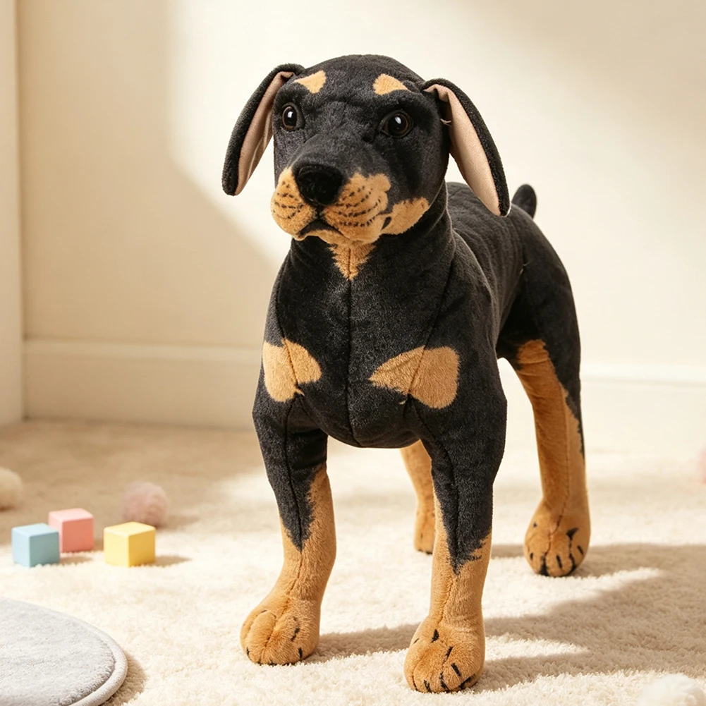 27cm Life-Like Stuffed Labrador Toy Realistic Animals Stuffed Rottweiler Dog Plush Toy Halloween Gift Pet Store Promotion Mascot