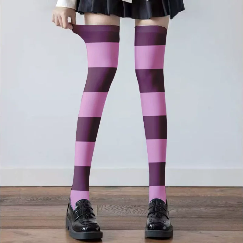 Beatrice Cosplay Anime Re:Zero Beatrice Women Striped Over Knee Socks Lovely osplay Stockings Halloween Christmas Accessories