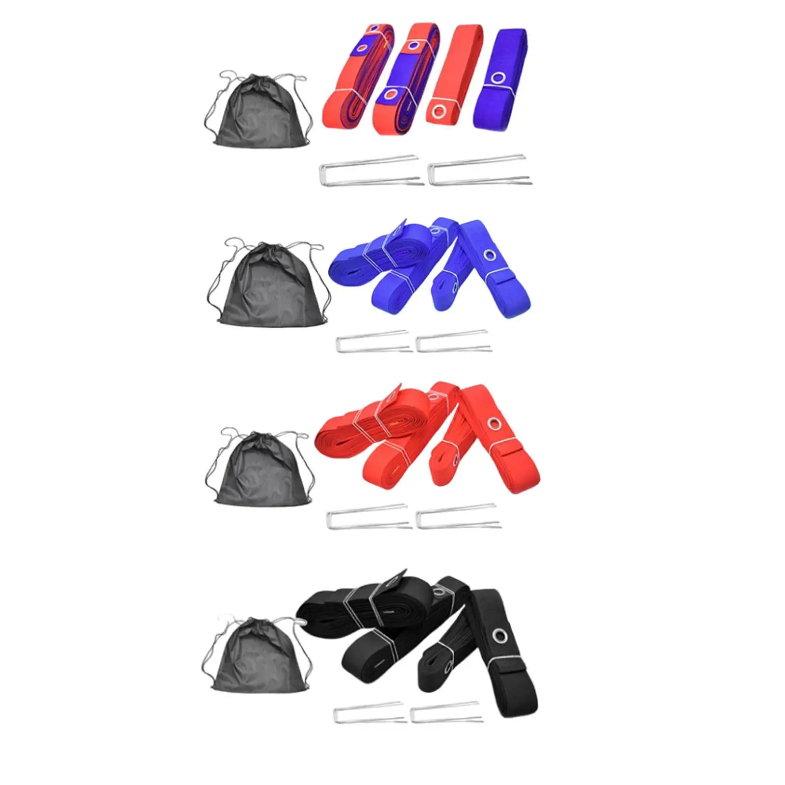 

Набор из 4 шнуров для пляжного волейбола с сумкой-органайзером, портативный, с колышками для крепления к земле, 8 м и 16 м, для парка