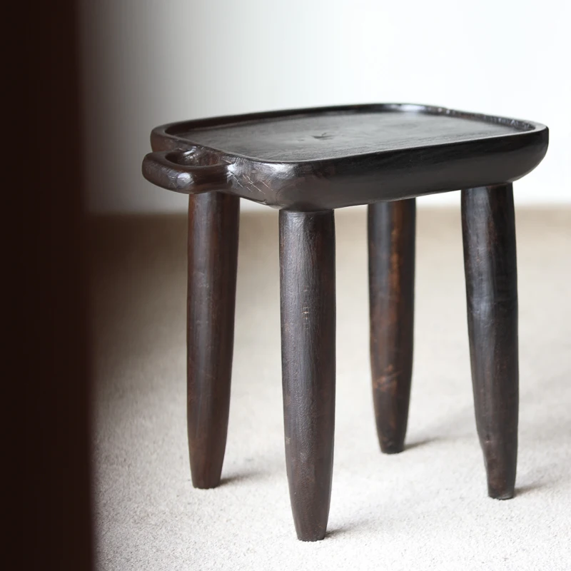 Unique Solid Wood Decor Side Table Retro Artistic Living Room Furniture Modern Coffee Tea Table Premium Hotel Lodge Nightstand