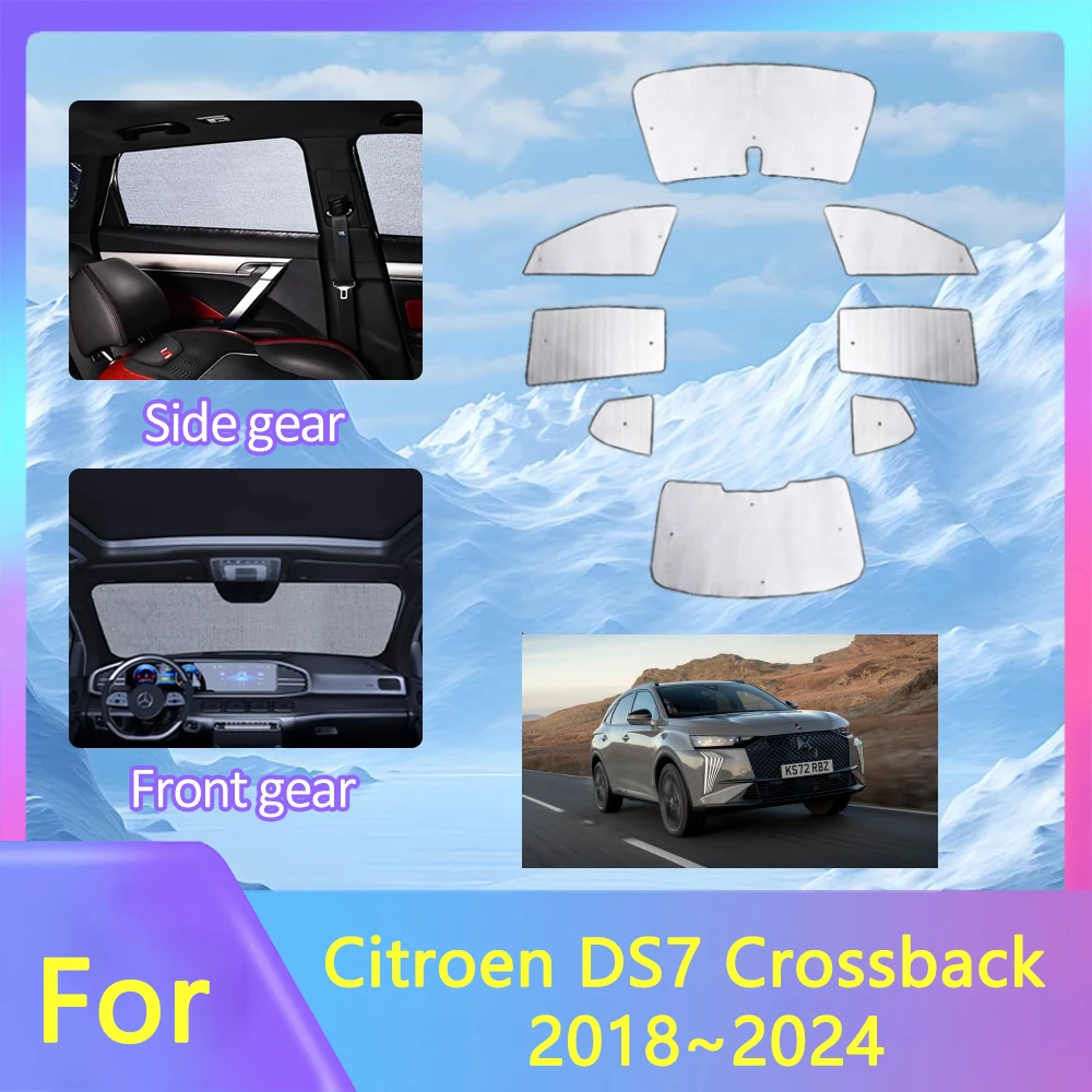 Car Full Coverage Sunshades For Citroen DS7 DS 7 Crossback 2018~2024 2022 2021 2024 Car Windshields Anti-UV Sun Protection Auto