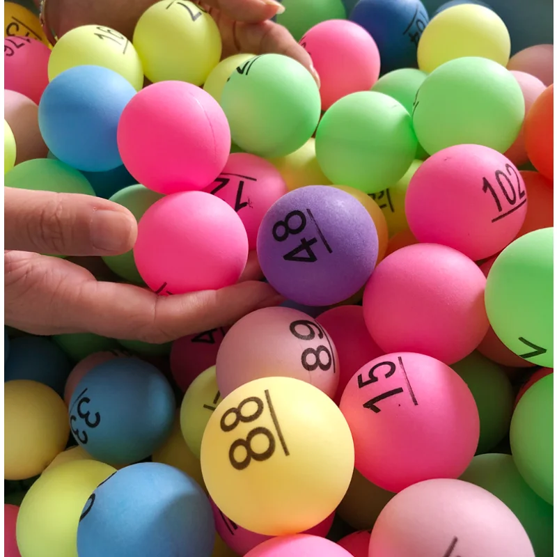 50pcs Colorful Ping Pong Balls with Numbers 40mm Mixed Colors Table Tennis Balls for Entertainment Lottery Family Games Activity