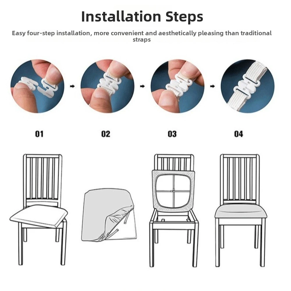 Stretch Waterproof Chair Seat Covers Protective Removable Elastic Cushion Covers Non-Slip Dining Room Chair Cover Dining Room